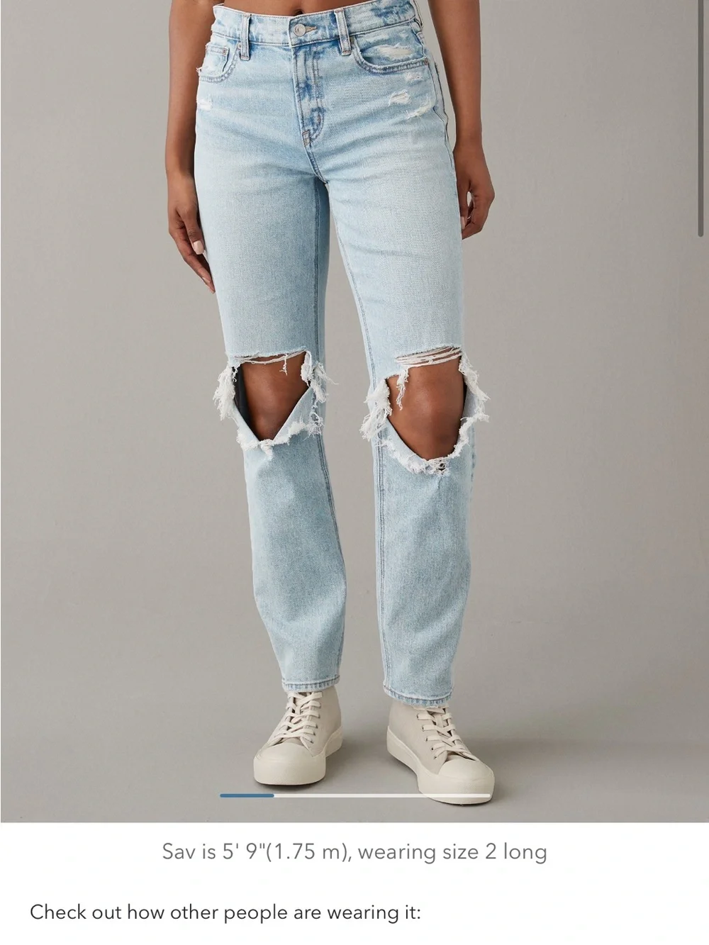 American Eagle Outfitters Light Blue Distressed Straight Jeans